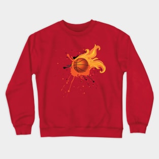 Fire Basketball Ball Crewneck Sweatshirt